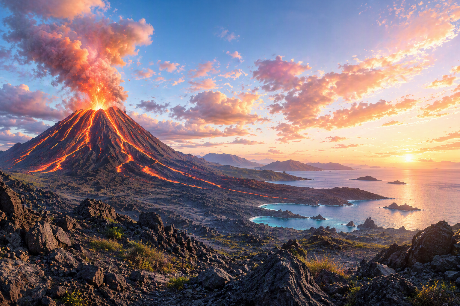 Volcano Background Photo